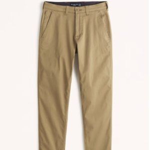 NWT Mens Abercrombie 31x30 Athletic Straight Dark Khaki